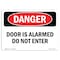 Signmission Safety Sign, OSHA Danger, 10" Height, 14" Width, Door Is Alarmed Do Not Enter, Landscape OS-DS-D-1014-L-2145 - alternate 1